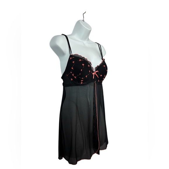 NEW, La Vie En Rose, Black Sheer Babydoll, Size Medium 🫦 - Picture 4 of 8